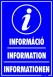 Információ Information Informationen többnyelvű tábla matrica