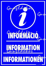 Információ Information Informationen többnyelvű tábla matrica