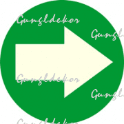Utánvilágítós tábla, zöld háttér, első lépcsőfokot jelölő nyíl köralakú kivitelben
