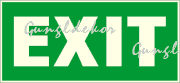 Utánvilágítós tábla, zöld háttér, exit felirat