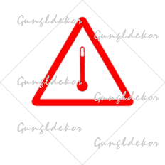 ADR Magas hőmérsékletű anyag jelölése bárca, élére állított négyzet, benne egy piros háromszög amiben egy hőmérő