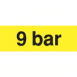 Szállítási jelzés, 9 bár, sárga alapon fekete felirat