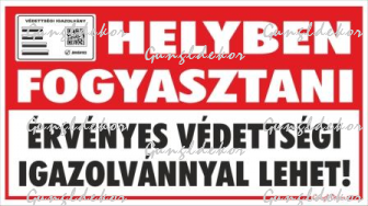 Helyben fogyasztani érvényes védettségi igazolvánnyal lehet piktogramos tábla matrica