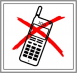 Mobiltelefon használata tilos piktogramos kismatrica tábla