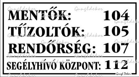 Mentok Tuzoltok Rendorseg Segelyhivo Kozpont Telefonszamok Tabla Matrica Tuzvedelmi Jelzesek Dekorwebshop Hu