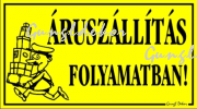 Áruszállítás folyamatban! figurás tábla matrica