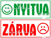 Kreatív Nyitva Zárva smiley kétoldalas forgatható tábla