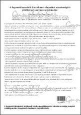 Szavatossági és jótállási igények intézésének módja, A4 es méretű, fehér lapon feketével nyomtatva, laminált kivitelű
